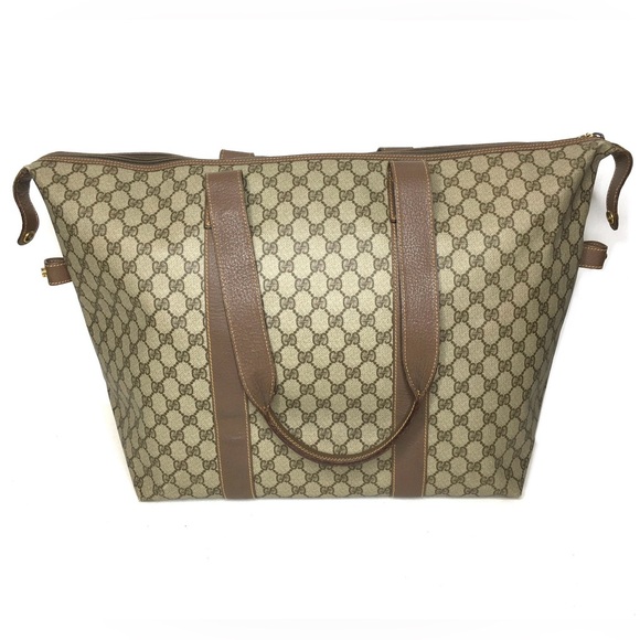 Gucci authentic brown monogram coated canvas XL tote bag - Picture 7 of 15